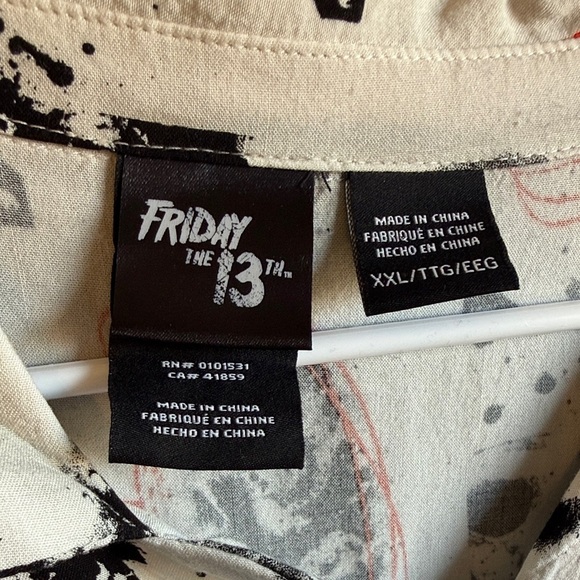 Friday the 13th men’s button down horror theme shirt - Picture 2 of 2